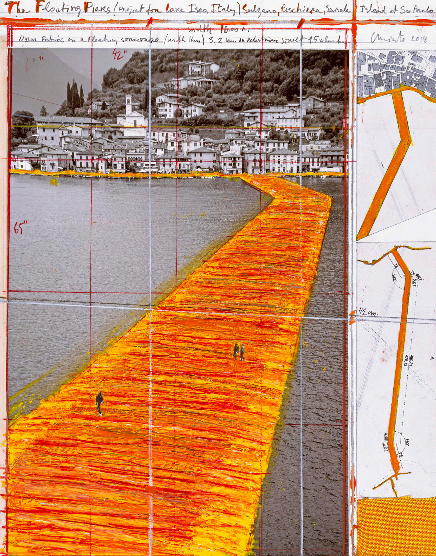 Christo. The Floating Piers, Project for Lake Iseo, Italy, 2014