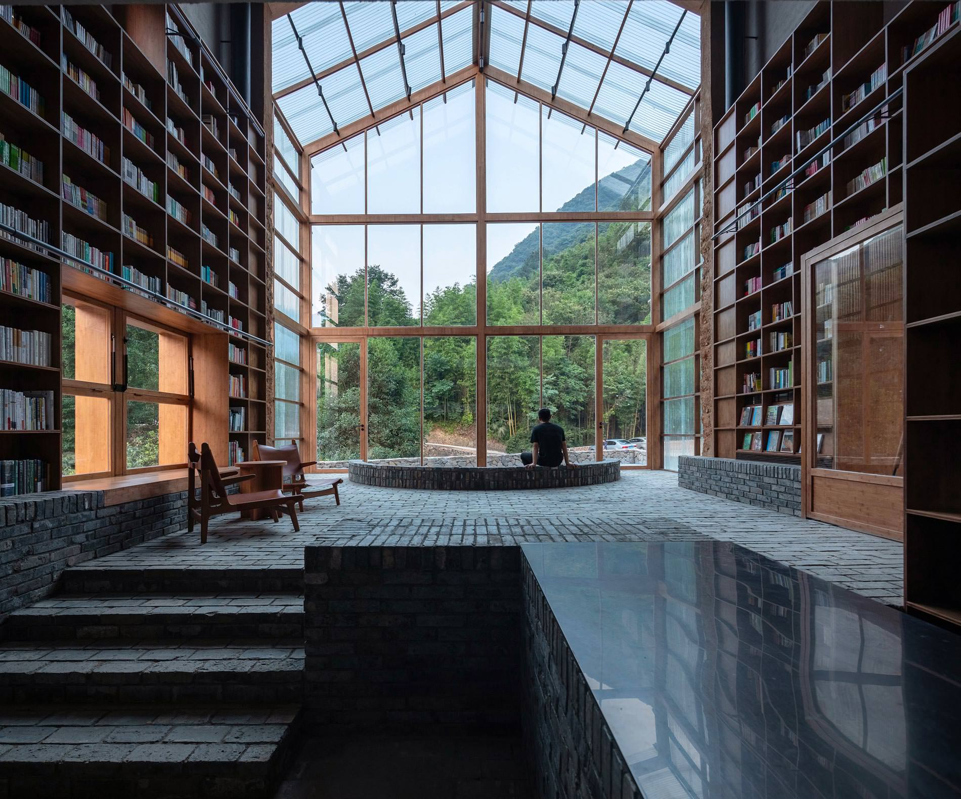 Capsule Hotel & Librairie, Village Qinglongwu, Province Zhejiang, Chine — Atelier tao+c